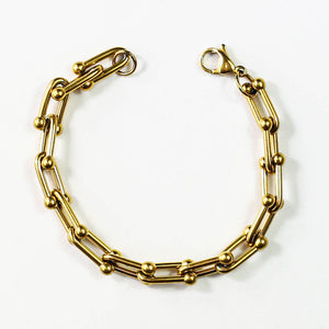 BRACELET • HORSESHOE LINK CHAIN (GOLD)