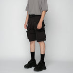 MULTI POCKET CARGO SHORTS (BLACK)