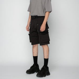 MULTI POCKET CARGO SHORTS (BLACK)