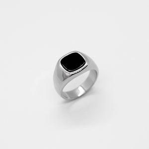 RING • FLAT BLACK ONYX (SILVER)