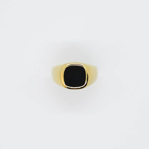 RING • FLAT BLACK ONYX (GOLD)