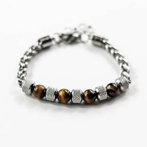 BRACELET • BROWN PEARL WITH INTERLOCK CHAIN