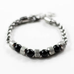 BRACELET • BLACK PEARL WITH INTERLOCK CHAIN