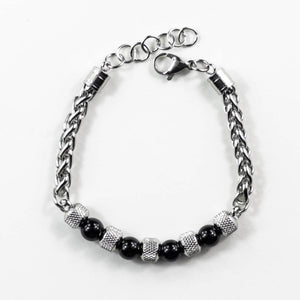 BRACELET • BLACK PEARL WITH INTERLOCK CHAIN