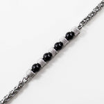 BRACELET • BLACK PEARL WITH INTERLOCK CHAIN