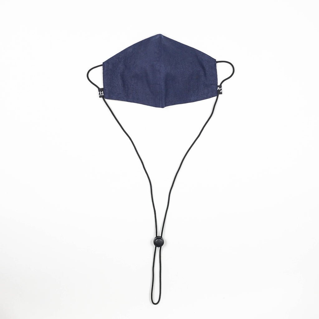 ADJUSTABLE MASK (NAVY BLUE MASK WITH BLACK STRAP)